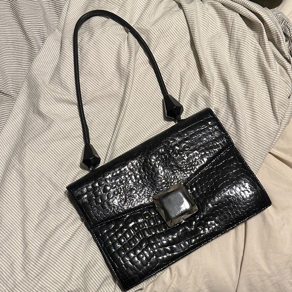 Escada xotics black crocodile bag